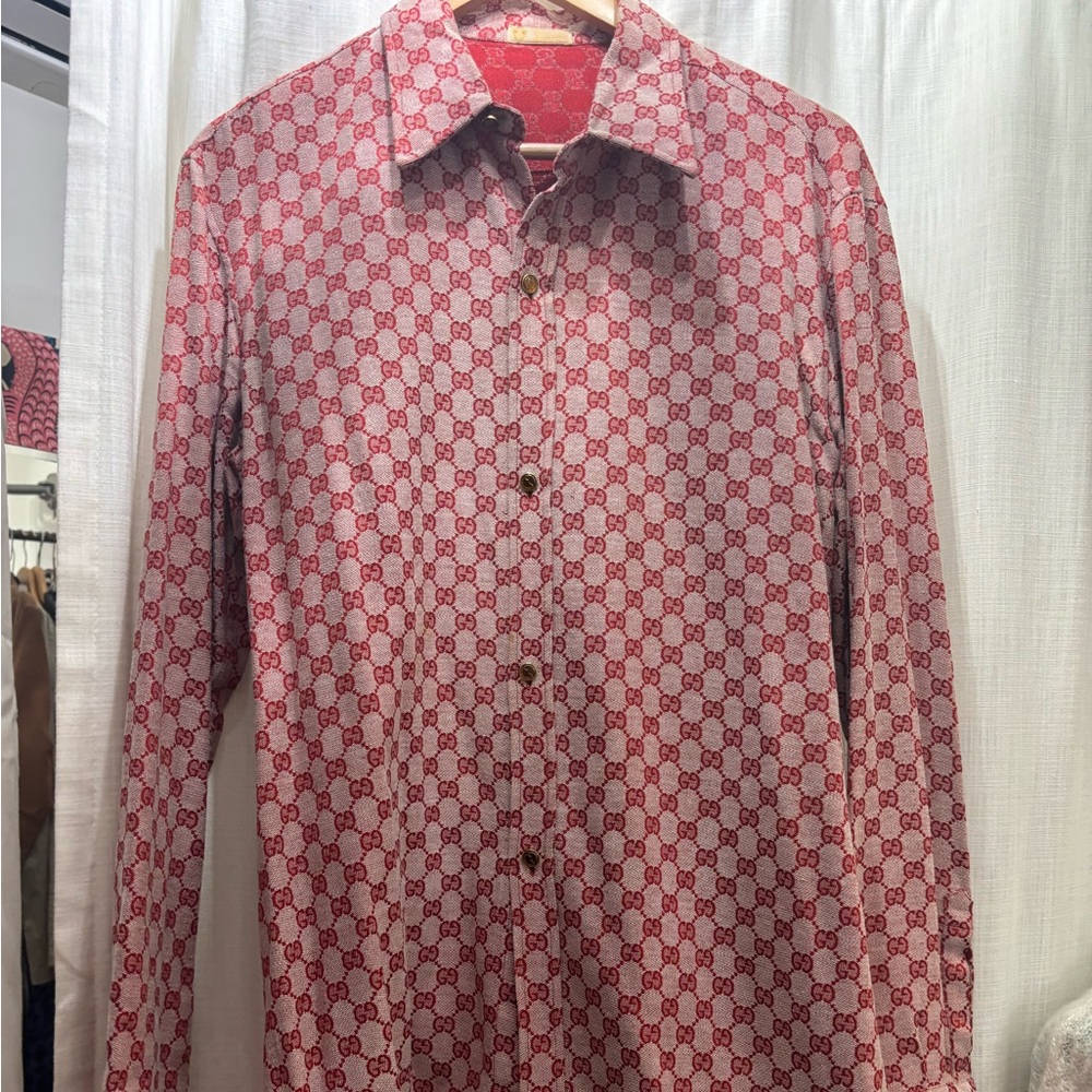 Gucci 70’s shirt G.G  logo button down